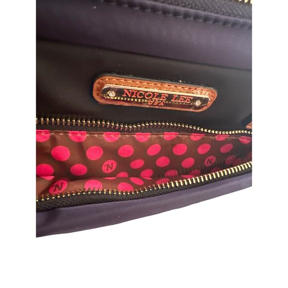 Nicole Lee USA CEst La Vie Bonjour Satchel Handbag W/ Polka Dot Lining & Matchin - Picture 8 of 12